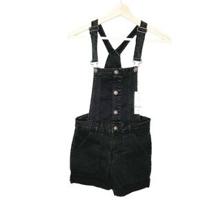 Black Denim Overall Short 🖤